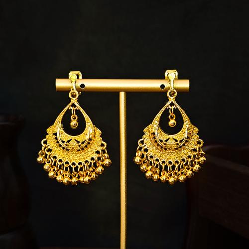 Zinc Alloy Drop Earring, gold color plated, folk style & for woman, earring length 45-70mm 
