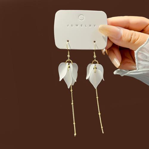 Zinc Alloy Drop Earring, with Resin, plated & for woman, earring length 25-120mm 