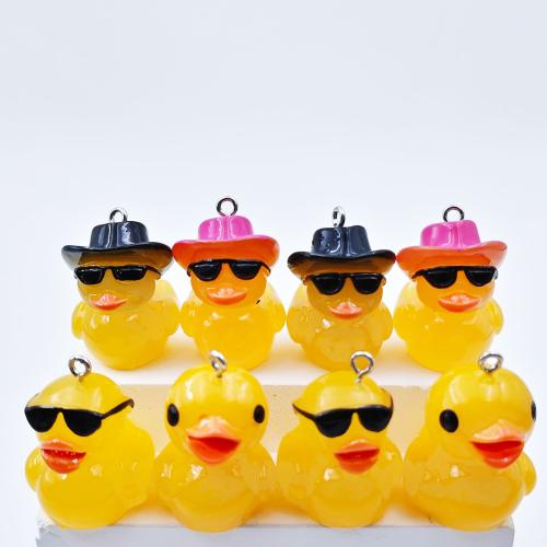 Pendentif Résine animaux, avec fer, canard, DIY, plus de couleurs à choisir Environ Vendu par sac