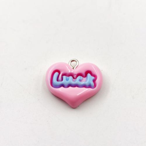 Bijoux Pendentif en résine, avec fer, coeur, DIY, plus de couleurs à choisir Environ Vendu par sac
