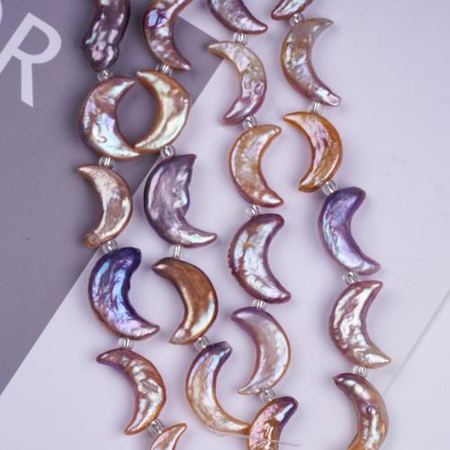 Naturel d'eau douce perles, perle d'eau douce cultivée, lune, DIY, rose pourpre cm, Vendu par brin[