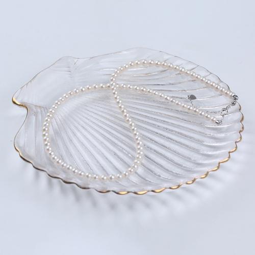 Collar de Perlas Natural de Freshwater, Perlas cultivadas de agua dulce, Esférico, para mujer, Blanco, About：4-4.5mm, longitud:45 cm, Vendido por UD[