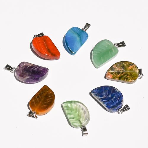 Pendentif bijoux de pierre gemme, Pierre naturelle, feuille, DIY & différents matériaux pour le choix, plus de couleurs à choisir Vendu par PC
