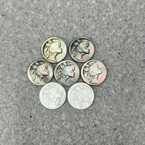 ブラック シェル カボション, 貝, DIY, 無色, 15mm, 売り手 パソコン