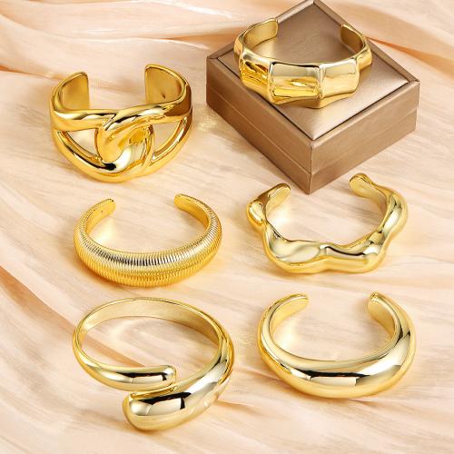 Bracelets manchette acrylique, Placage, bijoux de mode & styles différents pour le choix & pour femme, doré, Vendu par PC