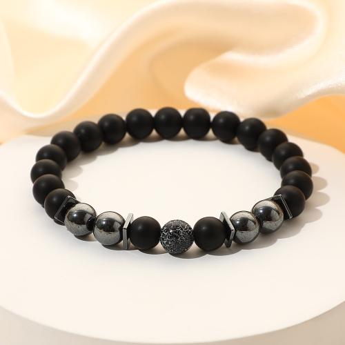 Bracelets en pierres précieuses, Pierre naturelle, avec verre, bijoux de mode, plus de couleurs à choisir, 8mm .5 cm, Vendu par PC