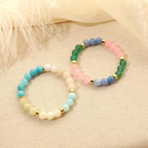 Bracelets en pierres précieuses, Pierre naturelle, avec alliage de zinc, bijoux de mode, plus de couleurs à choisir, 8mm .5 cm, Vendu par PC