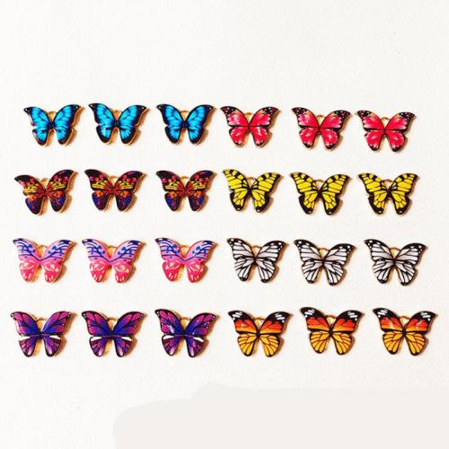 Zinc Alloy Enamel Pendants, Butterfly, plated, DIY Approx 