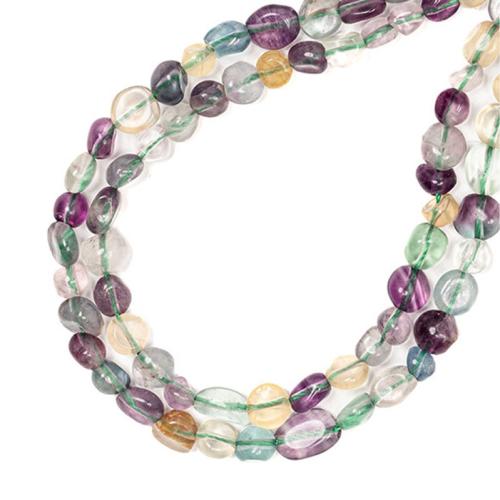 Fluorit Perlen, Klumpen, DIY, gemischte Farben, 6x8mm, Länge:ca. 38 cm, verkauft von Strang