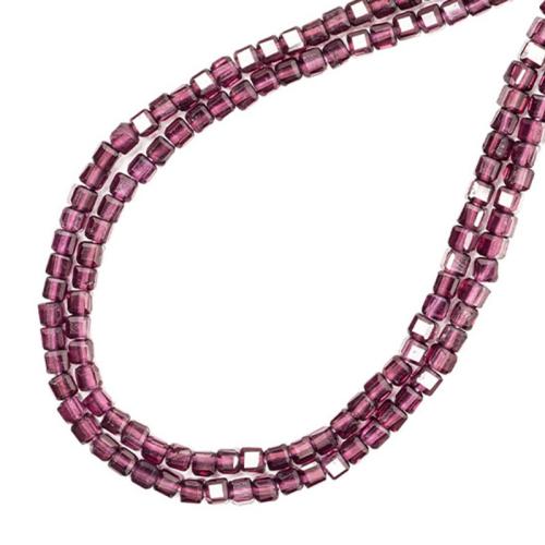Perles en pierre grenat naturelles, cadre, DIY, violet Environ 38 cm, Vendu par brin