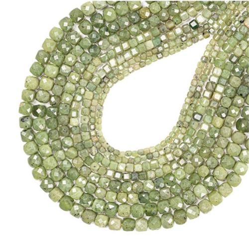 Jade Canada Bead, Square, DIY green Approx 38 cm 