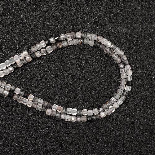 Perles Quartz rutile, Quartz rutile noir, cadre, DIY, couleurs mélangées Environ 38 cm, Vendu par brin