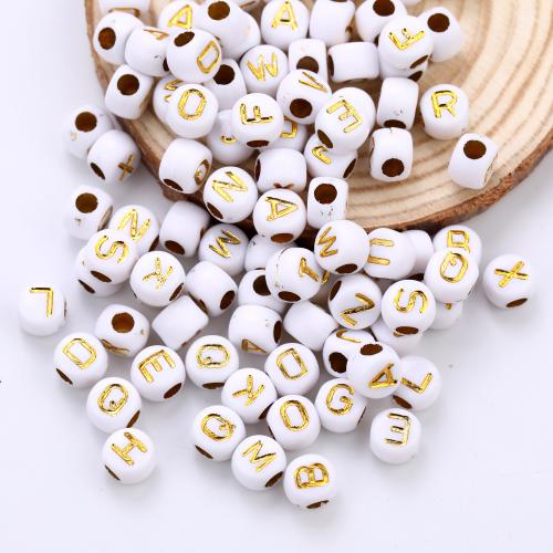 Mixed Acrylic Jewelry Beads, DIY & enamel, white 