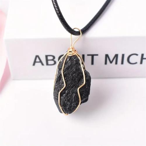 Pendentif bijoux de pierre gemme, Schorl, DIY, noire, Vendu par PC