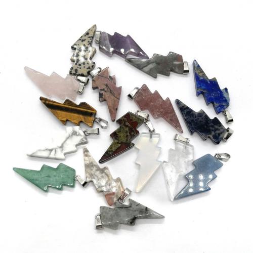 Pendentif bijoux de pierre gemme, Pierre naturelle, Symbole de la foudre, DIY & différents matériaux pour le choix, plus de couleurs à choisir Vendu par PC