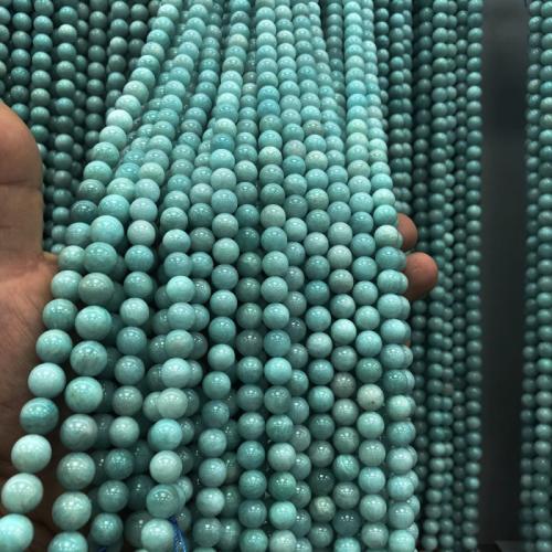 Perles amazonite, Rond, DIY & normes différentes pour le choix, bleu, Vendu par brin