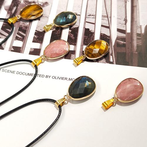 Colliers de pierres précieuses, Pierre naturelle, avec corde de cire & alliage de zinc, bijoux de mode & différents matériaux pour le choix, plus de couleurs à choisir, Vendu par PC