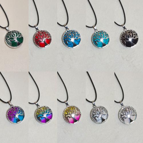 Colliers de pierres précieuses, Pierre naturelle, avec corde de cire & alliage de zinc, bijoux de mode & différents matériaux pour le choix, plus de couleurs à choisir, Vendu par PC