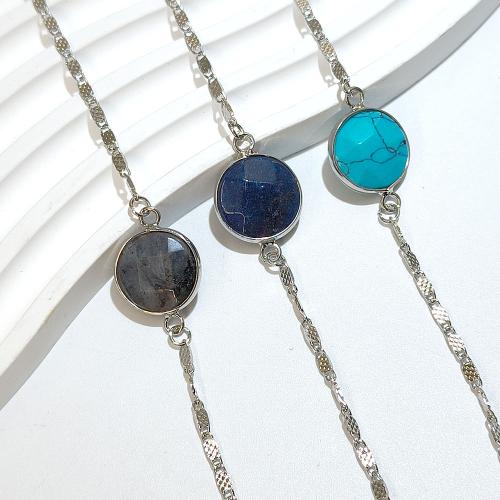 Bracelets en pierres précieuses, alliage de zinc, avec Pierre naturelle, Placage de couleur argentée, bijoux de mode & différents matériaux pour le choix, plus de couleurs à choisir, Vendu par PC[