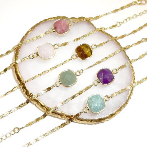 Bracelets en pierres précieuses, alliage de zinc, avec Pierre naturelle, bijoux de mode & différents matériaux pour le choix, plus de couleurs à choisir, Vendu par PC[