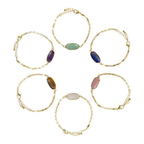Bracelets en pierres précieuses, alliage de zinc, avec Pierre naturelle, bijoux de mode & différents matériaux pour le choix, plus de couleurs à choisir, Vendu par PC[