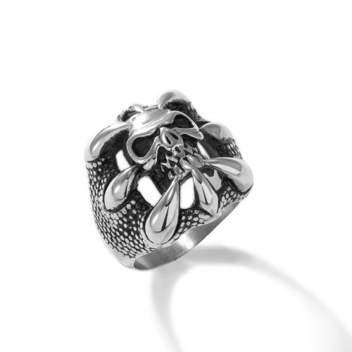 Bague en acier inoxydable, Acier inoxydable 304, crane, poli, Halloween Design & normes différentes pour le choix & pour homme & creux, couleur originale, Vendu par PC