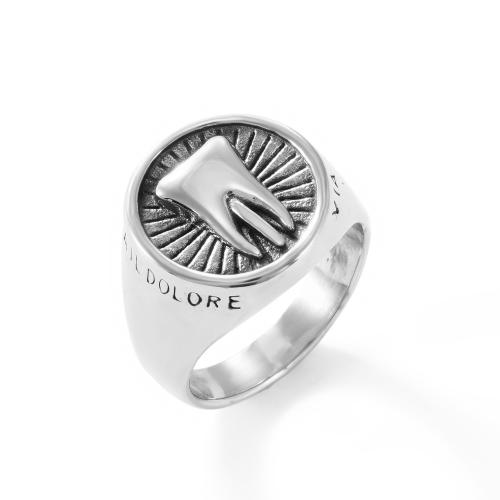 Bague en acier inoxydable, Acier inoxydable 304, Finition antique, poli & normes différentes pour le choix & pour homme, couleur originale, Vendu par PC