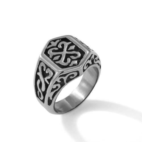 Bague en acier inoxydable, Acier inoxydable 304, poli, bijoux de mode & normes différentes pour le choix & pour homme, couleur originale, Vendu par PC