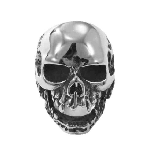 Bague en acier inoxydable, Acier inoxydable 304, crane, poli, unisexe & normes différentes pour le choix & creux, couleur originale, Vendu par PC