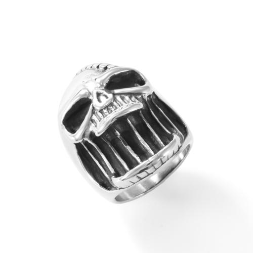 Bague en acier inoxydable, Acier inoxydable 304, crane, poli, bijoux de mode & normes différentes pour le choix & pour homme, couleur originale, Vendu par PC