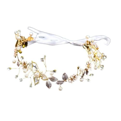 Ruban bijoux, alliage de zinc, avec fil en laiton & cristal & perle de plastique, fait à la main, bijoux de mode & pour femme, plus de couleurs à choisir, Vendu par PC