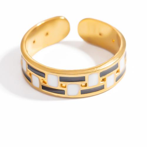 Émail Bague en Acier inoxydable , Acier inoxydable 304, Placage, bijoux de mode & modèles différents pour le choix & émail, plus de couleurs à choisir, Vendu par PC