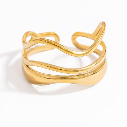Bague en acier inoxydable, Acier inoxydable 304, Placage de couleur d'or, bijoux de mode & modèles différents pour le choix, doré, Vendu par PC