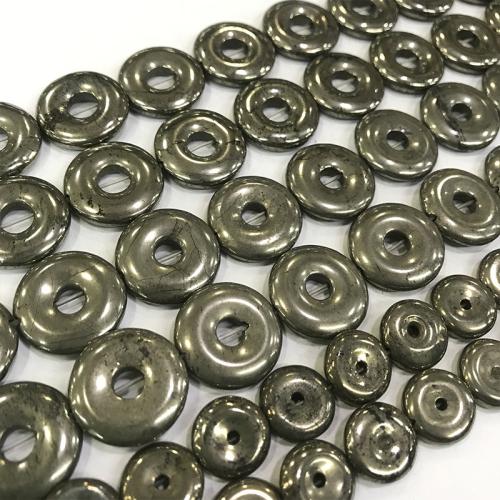 Goldene Pyrit Perlen, rund, DIY & verschiedene Größen vorhanden, keine, verkauft von Strang
