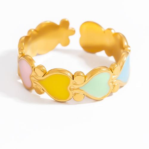 Émail Bague en Acier inoxydable , Acier inoxydable 304, Placage, bijoux de mode & modèles différents pour le choix & émail, plus de couleurs à choisir, Vendu par PC