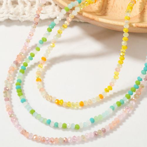 Collier en cristal, avec Seedbead & perle de plastique, Placage, bijoux de mode & styles différents pour le choix & pour femme, plus de couleurs à choisir, Vendu par PC