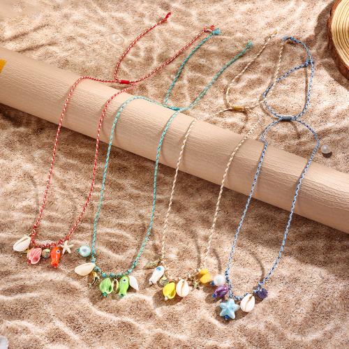 Ensembles-cadeaux bijoux, porcelaine, avec Fil de coton & coquille & alliage de zinc, fait à la main, bijoux de mode & styles différents pour le choix & pour femme, Vendu par PC