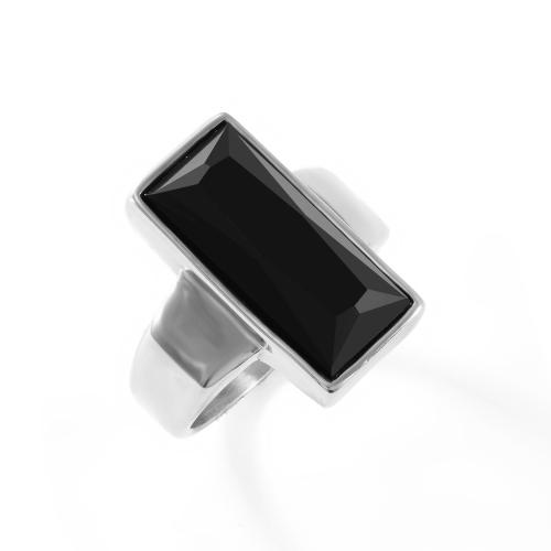 Bague en acier inoxydable, Acier inoxydable 304, avec cristal, poli, bijoux de mode & normes différentes pour le choix & pour homme, couleur originale, Vendu par PC