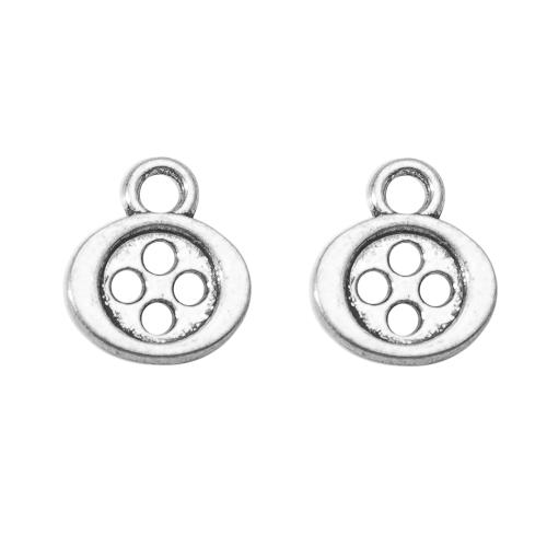 Zinc Alloy Jewelry Pendants, Button Shape, silver color plated, DIY, silver color [