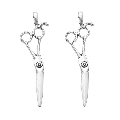 Zinc Alloy Scissors Pendants, silver color plated, DIY, silver color 