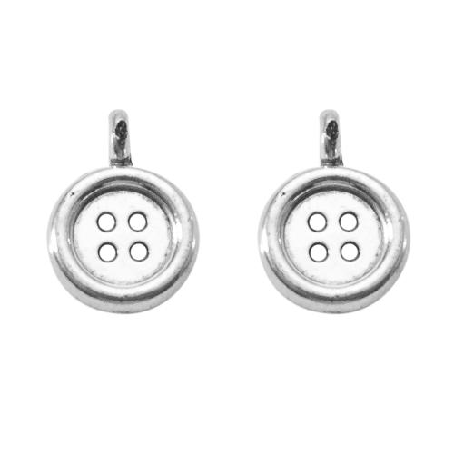 Zinc Alloy Jewelry Pendants, Button Shape, silver color plated, DIY, silver color [