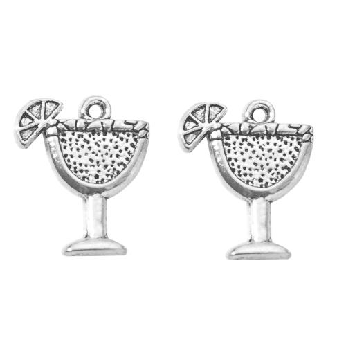 Zinc Alloy Jewelry Pendants, Cup, silver color plated, DIY, silver color [