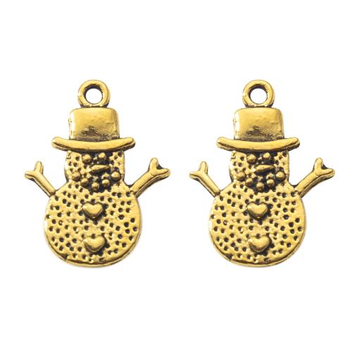 Рожденственские подвески из цинкового сплава, цинковый сплав, Снеговик, плакирован золотом, DIY, Золотой продается сумка[