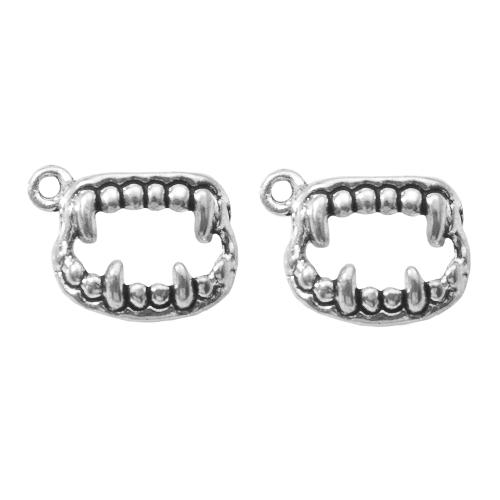 Zinc Alloy Jewelry Pendants, Tooth, silver color plated, DIY, silver color [