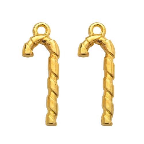 Рожденственские подвески из цинкового сплава, цинковый сплав, Рождественский леденец, плакирован золотом, DIY, Золотой продается сумка[