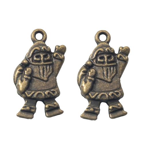 Pendentifs de Noël en alliage de zinc, le père noël, Placage de couleur d'or, DIY, doré Vendu par sac[