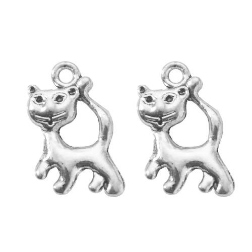 亜鉛合金動物形ペンダント, 亜鉛合金, ネコ, シルバーメッキ, DIY, シルバー 売り手 バッグ[