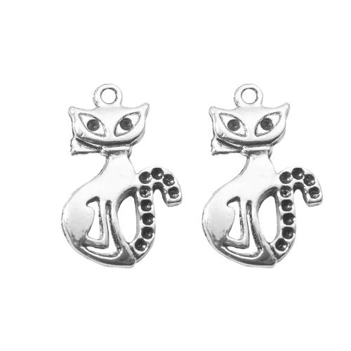 亜鉛合金動物形ペンダント, 亜鉛合金, ネコ, シルバーメッキ, DIY, シルバー 売り手 バッグ[