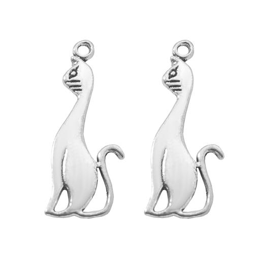 亜鉛合金動物形ペンダント, 亜鉛合金, ネコ, シルバーメッキ, DIY, シルバー 売り手 バッグ[