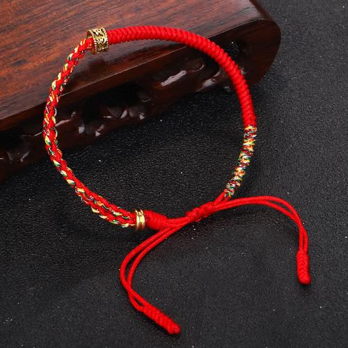Laine cordon Bracelet, laiton, avec Cordon de noeud, fait à la main, bijoux de mode & unisexe, plus de couleurs à choisir, Vendu par PC
